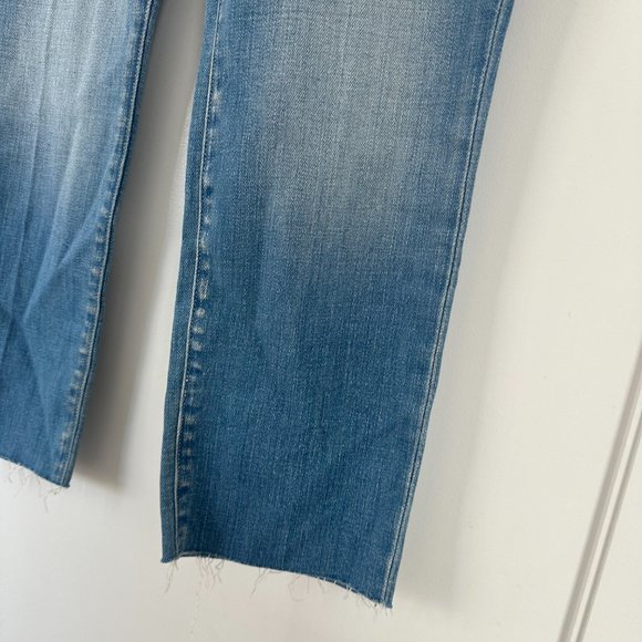 L'Agence Sada Cropped Jeans High Rise Slim Fit Raw Hem Whiskering Sz 28 Tuscany - Picture 6 of 10